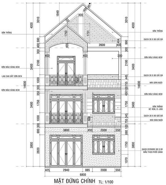 Bản Vẽ Mặt Bằng, Đứng, Cắt