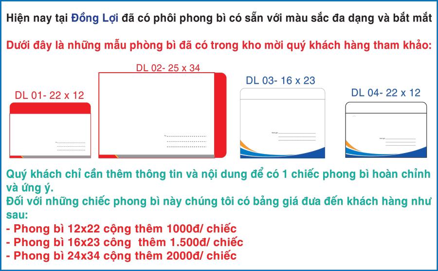 Bảng Báo Giá In Nhanh Phong Bì -2 