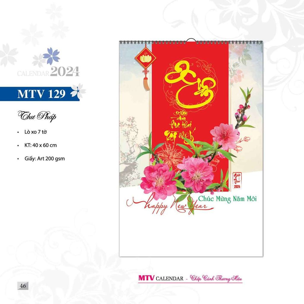 Lịch Treo Tường 7 Tờ Mẫu Mtv129-1